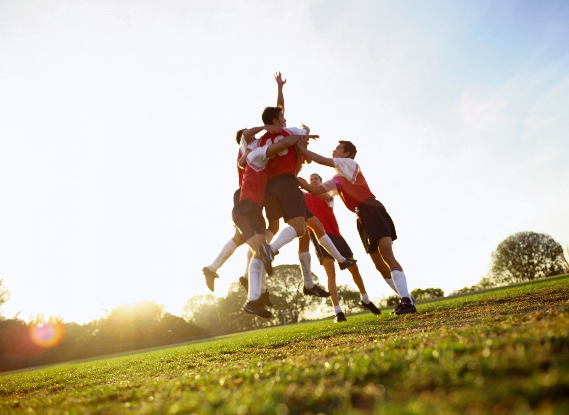 Soccer Team Celebrating